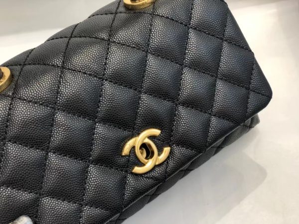 Replica Chanel Coco Handle Bag - Black, 24x14x10cm - Image 4