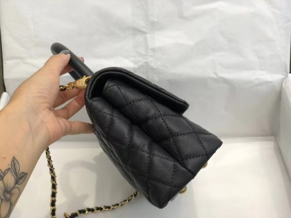 Replica Chanel Coco Handle Bag - Black, 24x14x10cm - Image 5