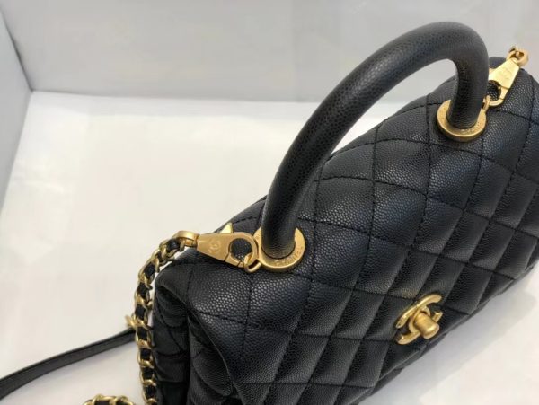 Replica Chanel Coco Handle Bag - Black, 24x14x10cm - Image 8