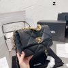 Chanel 19 Replica Lamb Leather Black Shoulder Bag