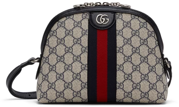 Replica Gucci Ophidia GG Small Shoulder Bag, Beige & Blue Canvas