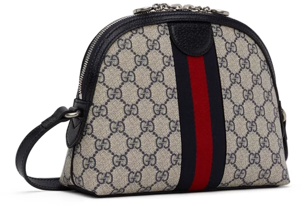 Replica Gucci Ophidia GG Small Shoulder Bag, Beige & Blue Canvas - Image 4