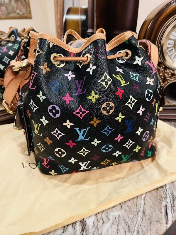 Louis Vuitton Monogram Multi Color Black Petit Noe Replica - Image 3