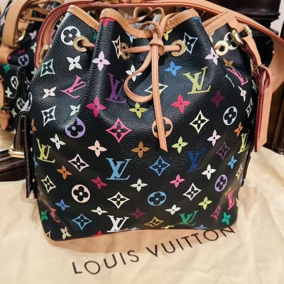 Louis Vuitton Monogram Multi Color Black Petit Noe Replica
