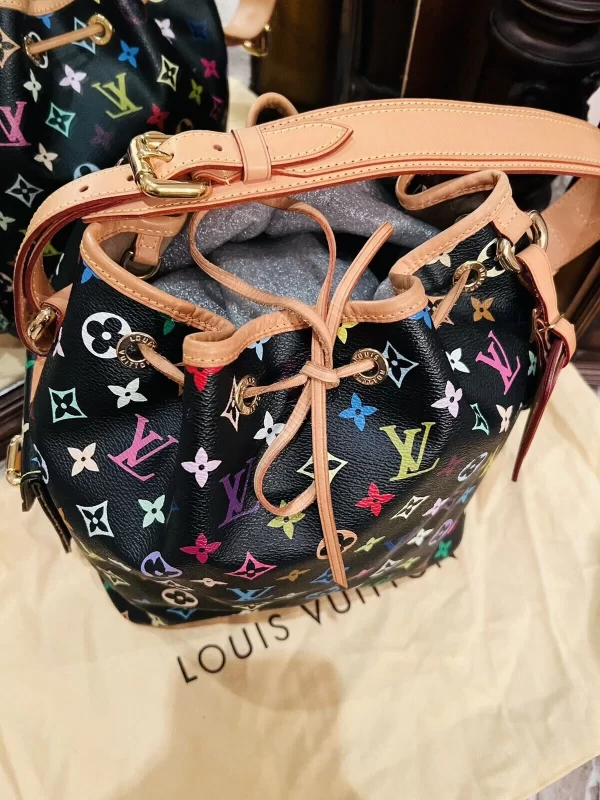 Louis Vuitton Monogram Multi Color Black Petit Noe Replica - Image 6