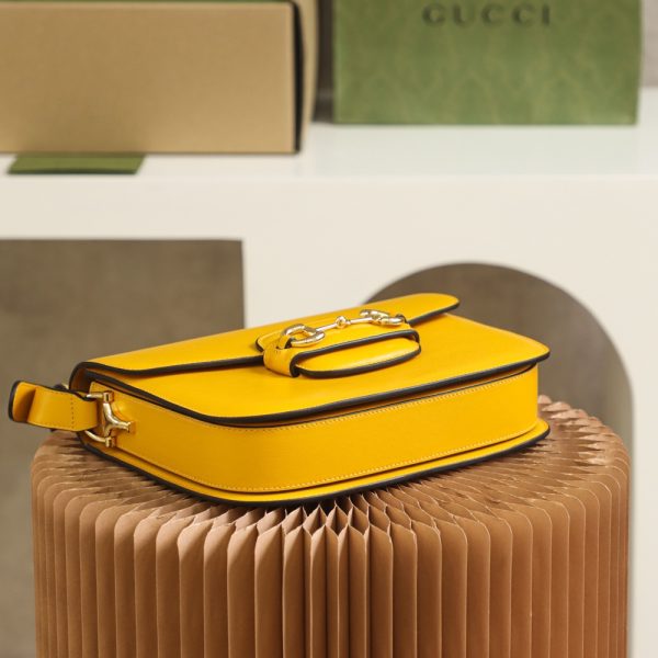 Gucci Horsebit 1955 Shoulder Bag - Yellow Leather Replica - Image 4