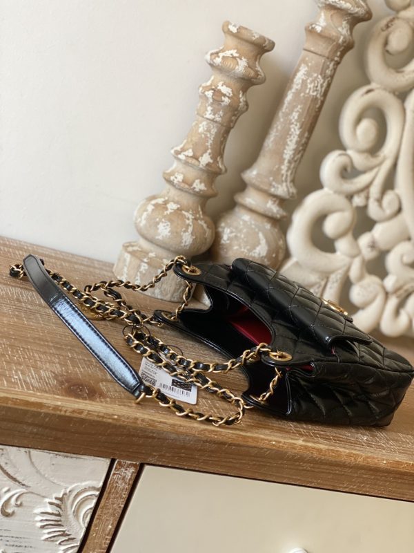 Replica Chanel CF Mini 3710 Black Leather Bag - Image 8