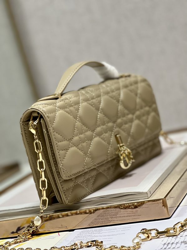 Dior Miss Mini Replica Bag in Apricot Lambskin Cannage - Image 9