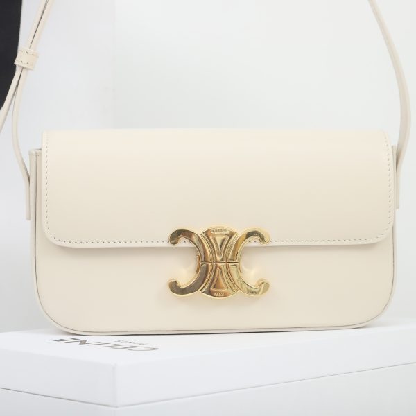 Replica Celine Triomphe Shoulder Bag - Soft Yellow Calfskin - Image 6