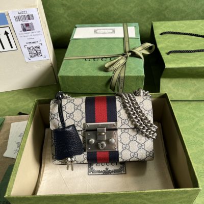 Replica Gucci Padlock GG Shoulder Bag in Black