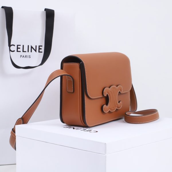 Celine Triomphe Replica Bag in Natural Calfskin Leather - Image 9