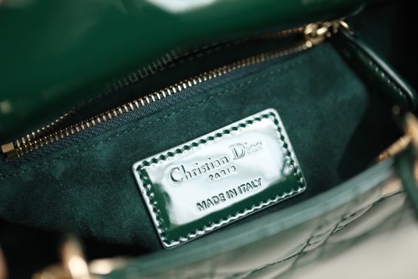 Replica Dior Mini Lady Dior Bag - Emerald Green Patent Calfskin - Image 7