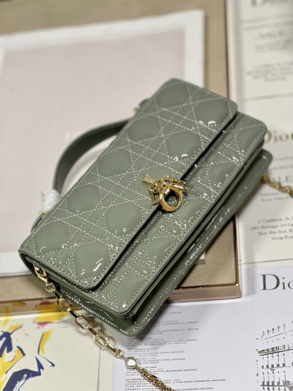 Dior Miss Mini Bag Replica in Rock Gray Patent Calfskin - Image 3