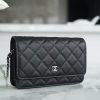Best Replicas Bags - Chanel Replica Wallet on Chain in Black Shop For Best Louis Vuitton LV Replica Bags With Cheap Price