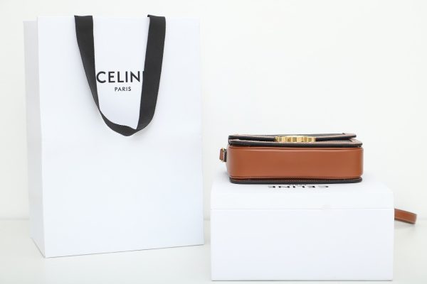 Black Celine Teen Triomphe Replica Bag - Canvas & Calfskin - Image 3