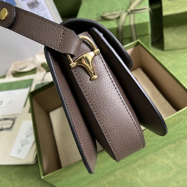 Replica Gucci Horsebit 1955 Brown Leather Shoulder Bag 602204 - Image 7