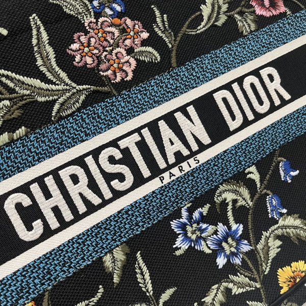 Replica Dior Book Tote Medium Black Multicolor Dior Petites Fleurs - Image 6