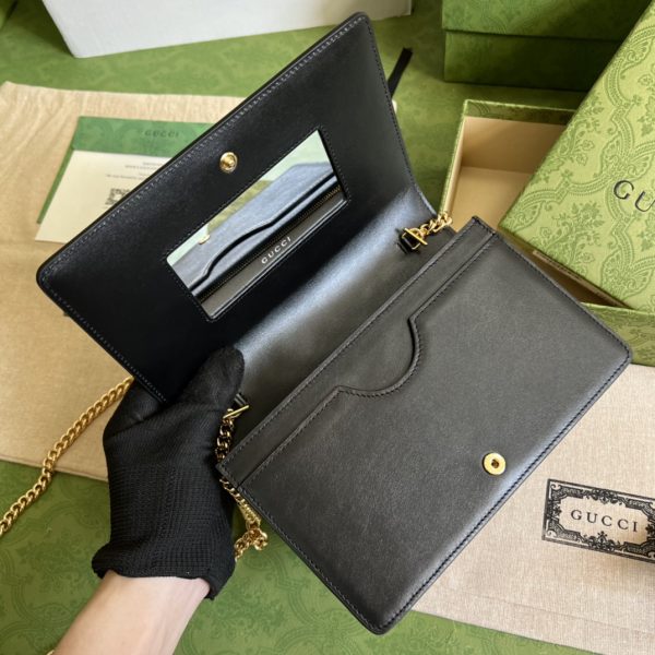 Replica Gucci GG Matelasse Chain Wallet 723787 Black - Image 8
