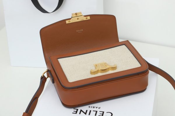 Celine Teen Triomphe Replica Bag - Textile & Calfskin - Image 5