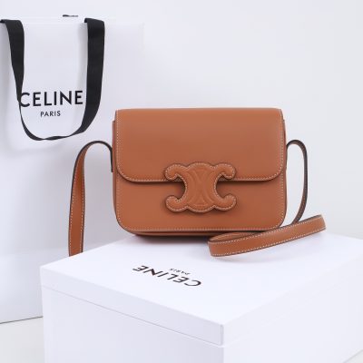 Celine Triomphe Replica Bag in Natural Calfskin Leather