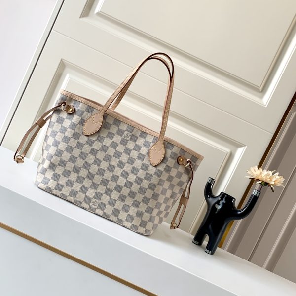 Replica LV Damier Azur Neverfull Pink PM/MM/GM Handbag