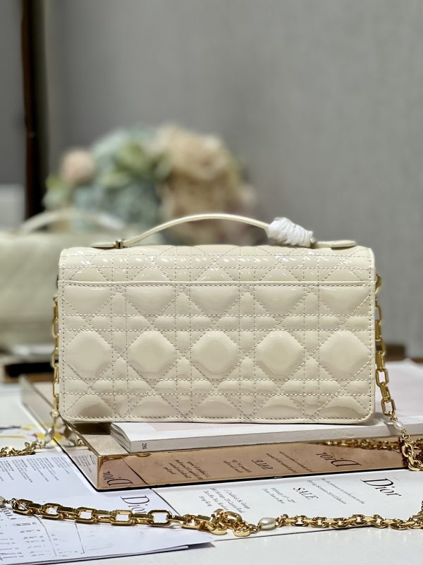 Replica Dior Miss Mini Bag - White Patent Cannage Calfskin - Image 4