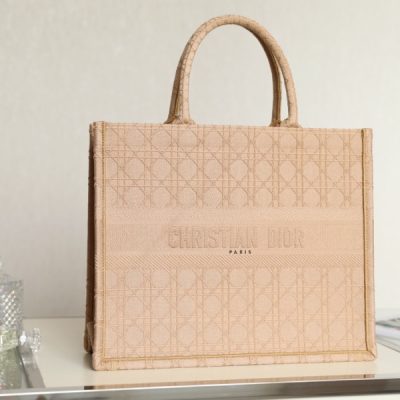 Replica Dior Book Tote Natural Raffia Cannage Bag