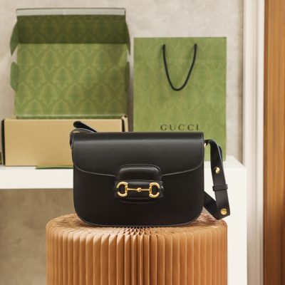 Gucci Horsebit 1955 Replica Shoulder Bag – Black Leather