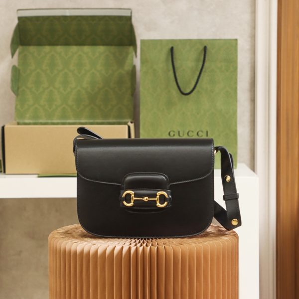 Gucci Horsebit 1955 Replica Shoulder Bag – Black Leather