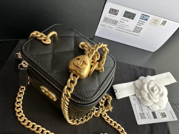 Replica Chanel Black Calfskin Clutch w/ Gold Chain Ap3203 - Image 9