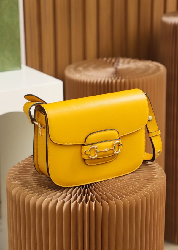 Gucci Horsebit 1955 Shoulder Bag - Yellow Leather Replica - Image 7