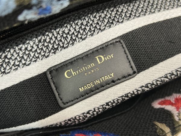 Replica Dior Lady D-Lite Bag Black Multicolor Bird Embroidery - Image 3