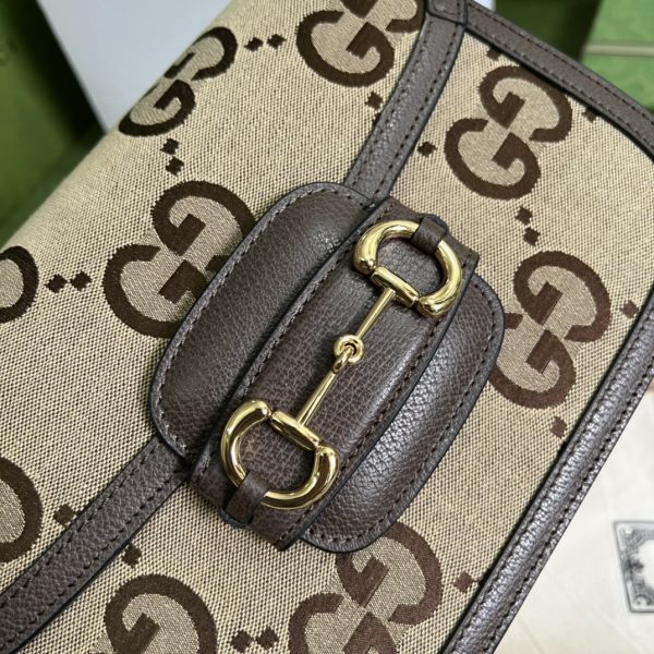 Replica Gucci Horsebit 1955 Brown Leather Shoulder Bag 602204 - Image 9