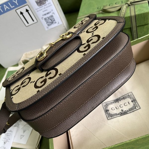 Replica Gucci Horsebit 1955 Brown Leather Shoulder Bag 602204 - Image 4