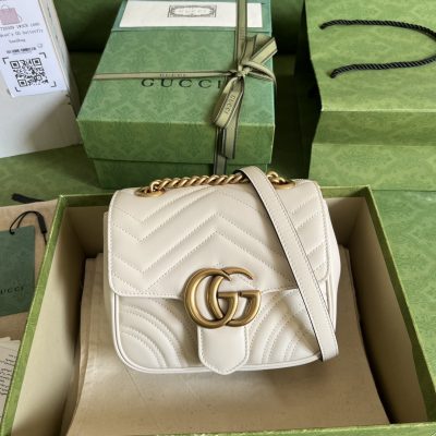 Replica Gucci Marmont GG White Handbag 739682