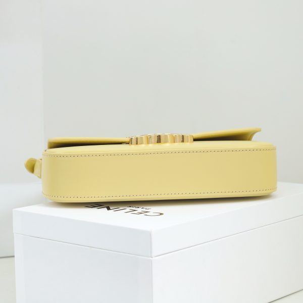 Replica Celine Triomphe Calfskin Shoulder Bag - Yellow Shine - Image 3