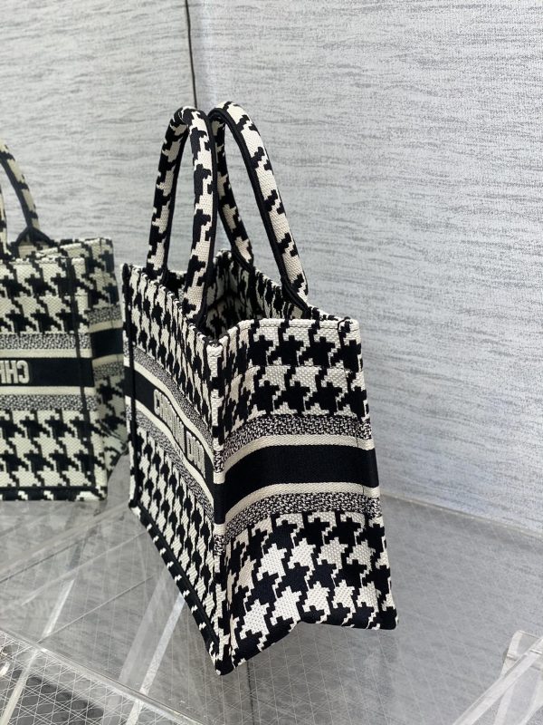 Replica Dior Book Tote - Black Houndstooth Embroidery M1296Ztqt_M911 - Image 6