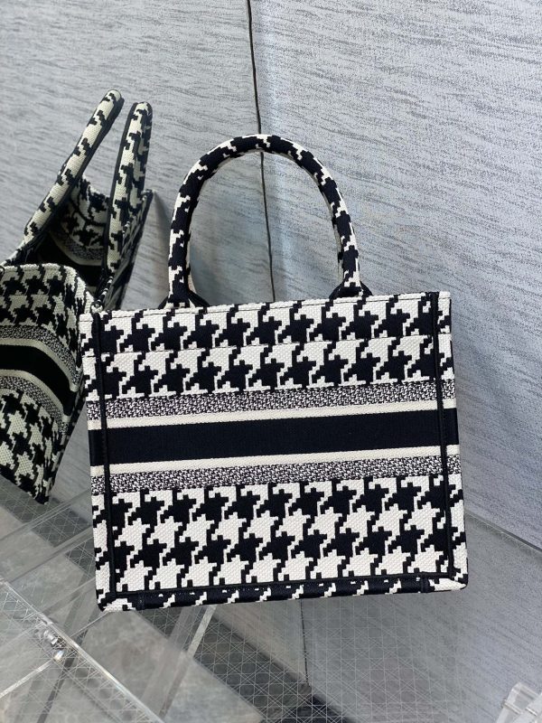 Replica Dior Book Tote - Black Houndstooth Embroidery M1296Ztqt_M911 - Image 5