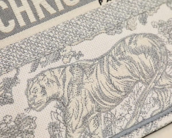 Replica Dior Book Tote: Gray Toile De Jouy Embroidery Bag - Image 2