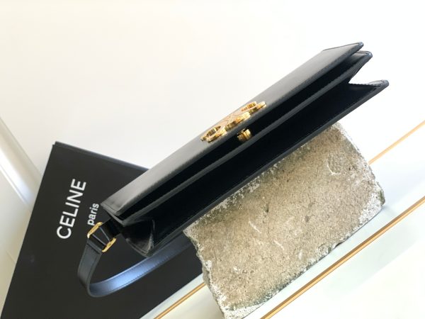 Celine Trapeze Triomphe Bag – Black Shiny Calfskin Replica - Image 3