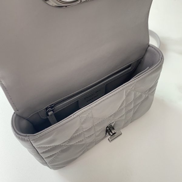 Replica Dior Small Caro Bag in Black Grained Calfskin - Image 6