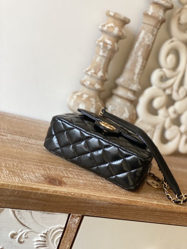 Replica Chanel CF Mini 3710 Black Leather Bag - Image 5