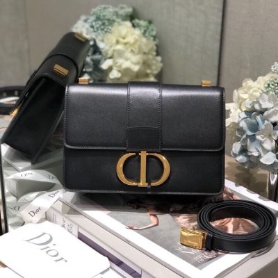 Replica Dior 30 Montaigne Black Box Calfskin Bag M9203Umos_M911