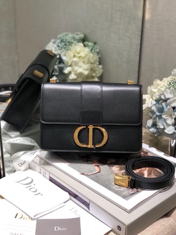 Replica Dior 30 Montaigne Black Box Calfskin Bag M9203Umos_M911