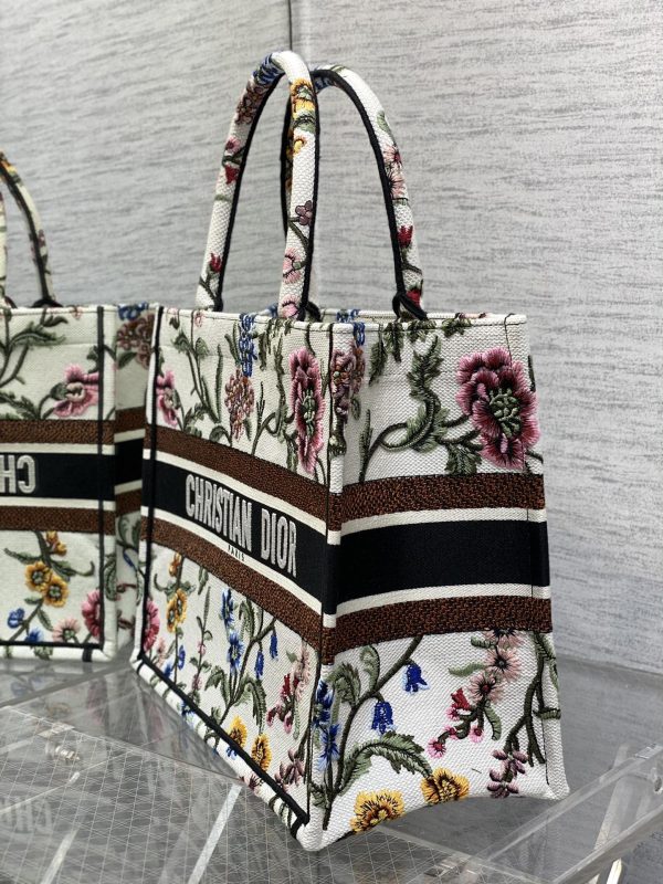 Replica Dior Book Tote White Multicolor Fleurs Embroidery M1296Zeau_M933 - Image 8