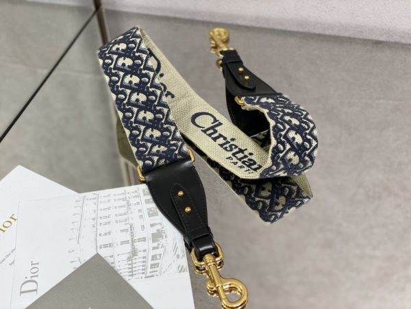 Replica Dior Bobby Bag Black Box Calfskin, Blue Oblique Strap M9320Ubby_M911 - Image 8