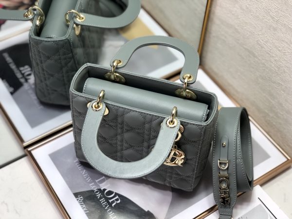 Replica Dior Lady Bag - Blue Patent Cannage Calfskin - Image 3