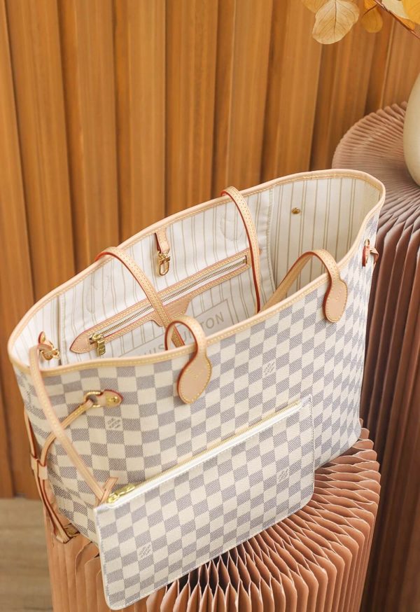 Replica LV Damier Azur Neverfull Tote White PM/MM/GM - Image 6