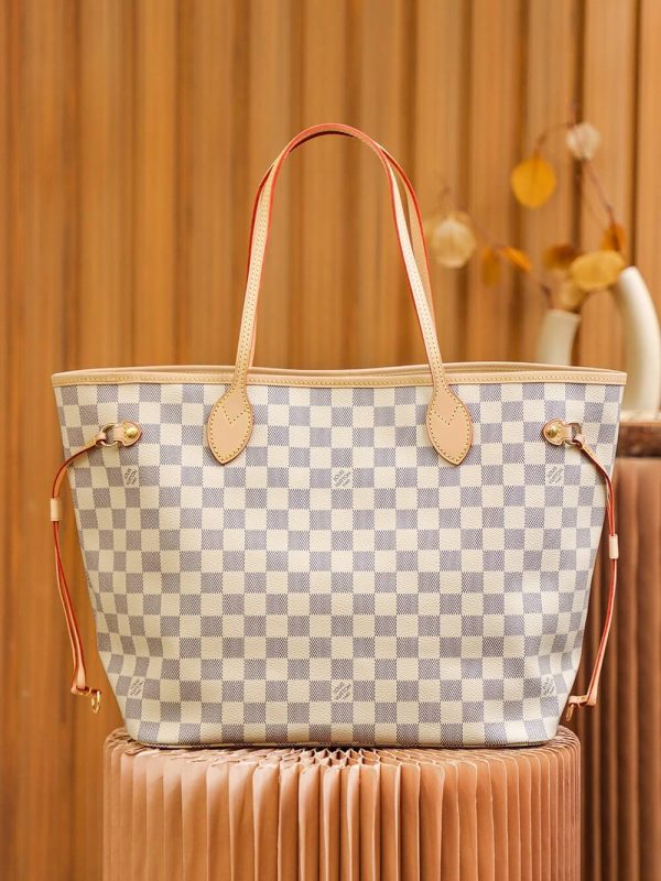 Replica LV Damier Azur Neverfull Tote White PM/MM/GM - Image 2