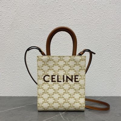 Replica Celine Triomphe Mini Tote in White